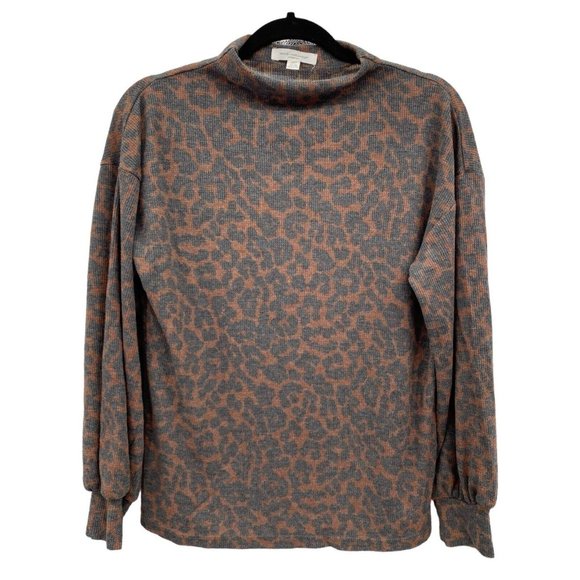 Beach Lunch Lounge Tanya Animal Print Pullover‎ Mock Neck Long Sleeve Size M - Picture 2 of 7